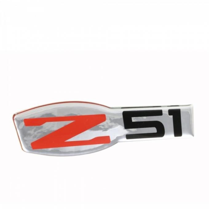 Corvette Z51 Domed Emblem, Chrome/Red Z, 1997-2017