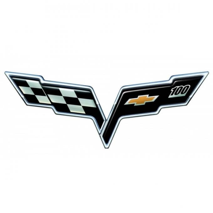 Corvette C6 Metal Sign, 100th, 32" x 12"