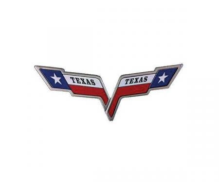 Corvette Emblem Decal, Front Or Rear Overlay, Texas Flag, 2005-2013