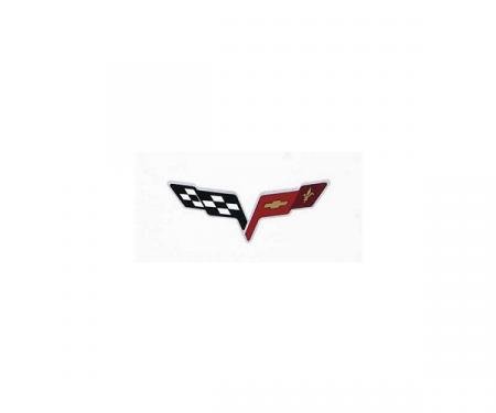 Corvette C6 Crossed-Flags Decals, Red/Silver/Black, 2005-2013