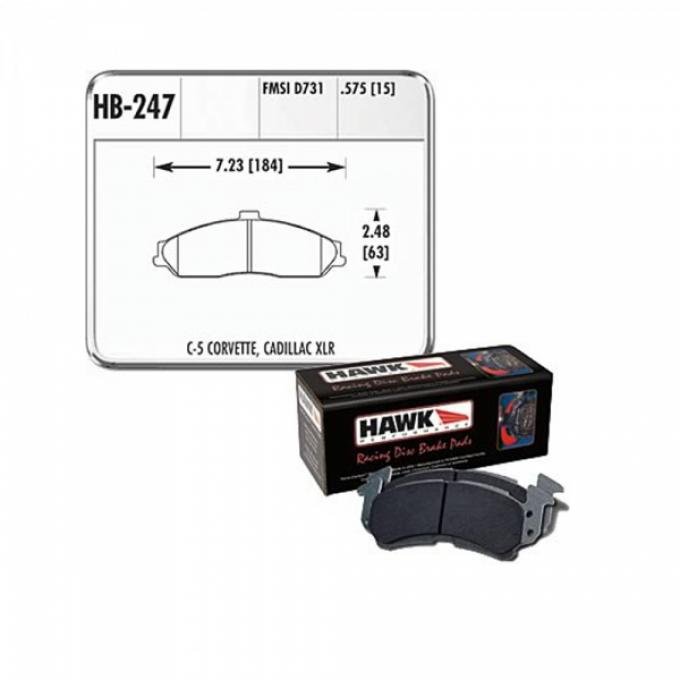 Corvette Front Racing Brake Pads, Hawk Blue 9012, 1997-2013