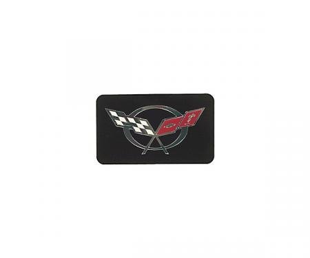 Corvette Exhaust Plate, Black with C5 Logo, 1997-2004