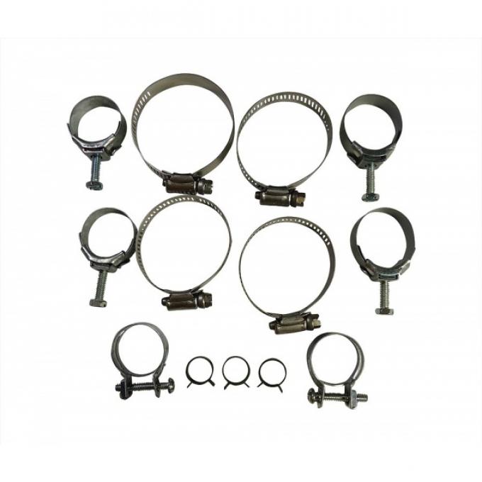 Corvette Radiator/Heater Hose Clamp Kit, For Cars Without Air
