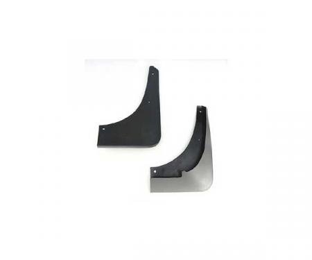 Corvette Splash Guards, Body Contoured, Rear, Machine Silver, Altec, 2005-2008