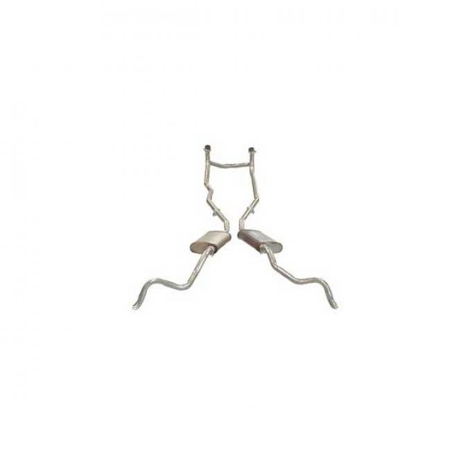 Corvette Exhaust System, with Welded Oval Muffler, Aluminized, 1961-1962