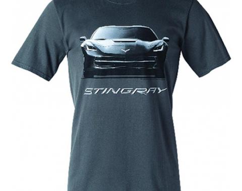 Corvette Stingray Front View T-Shirt, Charcoal