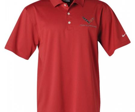 Corvette C7 Polo, Men's Nike Dri Fit, Red