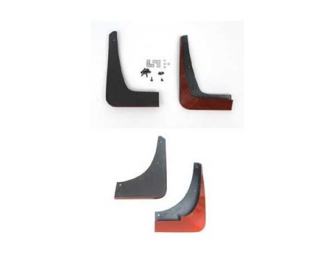 Corvette Splash Guards, Body Contoured, Front & Rear, Daytona Sunset Orange, Altec, 2005-2006