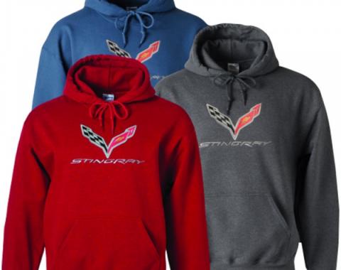 Corvette Stingray Red Hooded Sweatshirt