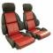 CA 1994-1996 Chevrolet Corvette Mounted Leather Seat Covers Black / Red 2 Tone Standard 45092