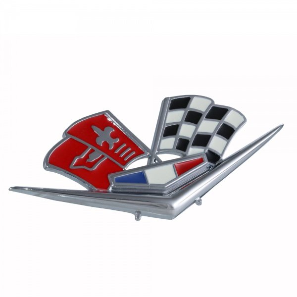 Corvette Fender Emblems, CrossedFlags, 19621963Early Motor City Vettes