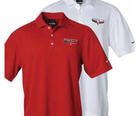 Corvette C6  Polo Shirt, Men's, Nike Golf Dri-Fit, 60th Anniversary Emblem, Varsity Red