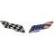 Corvette Emblem Decal, Front Or Rear Overlay, Flag, 1997-2004