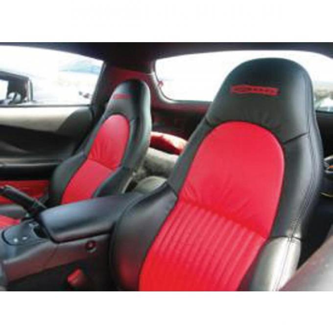 Corvette America 1993 Chevrolet Corvette Custom 100% Leather Seat Covers Sport Black & Red 44246