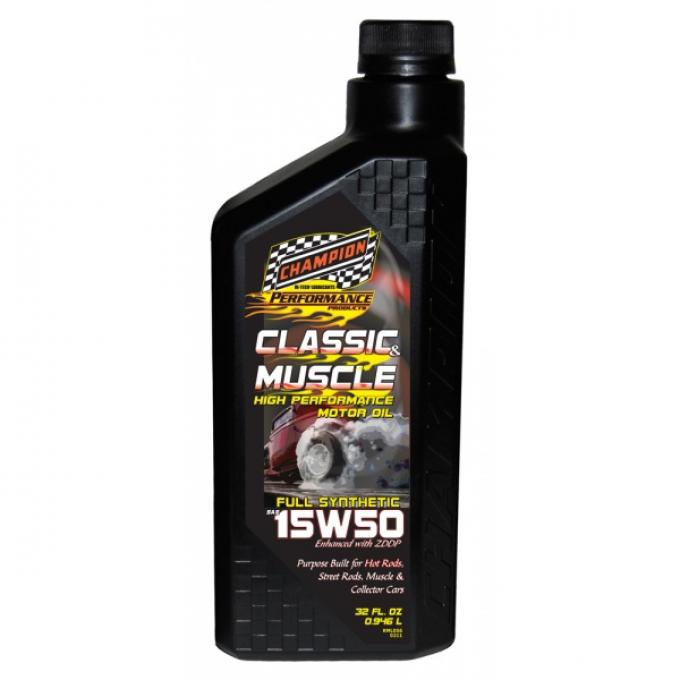 Champion Classic & Muscle High Zinc Full Synthetic Motor Oil, 15W-50