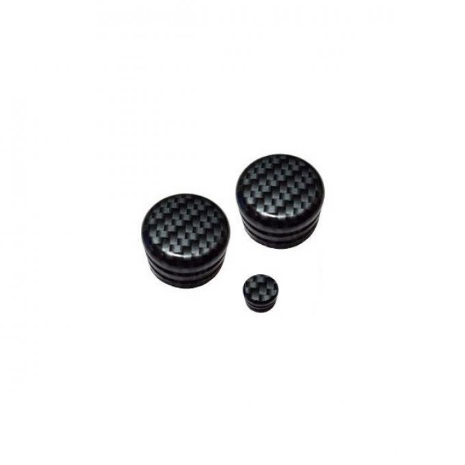 Corvette Dash Knob Set, Carbon Fiber Style, With GPS Navigation, 2005-2013