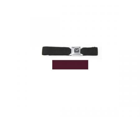 Corvette Waist Belt, With Seat Belt Buckle, With Burgundy Webbing,C6 Logo