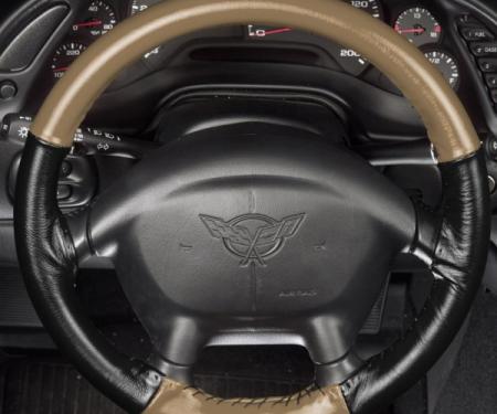 Corvette Steering Wheel Cover, Two Color Wheelskins, Euro-Style, 1984-1985