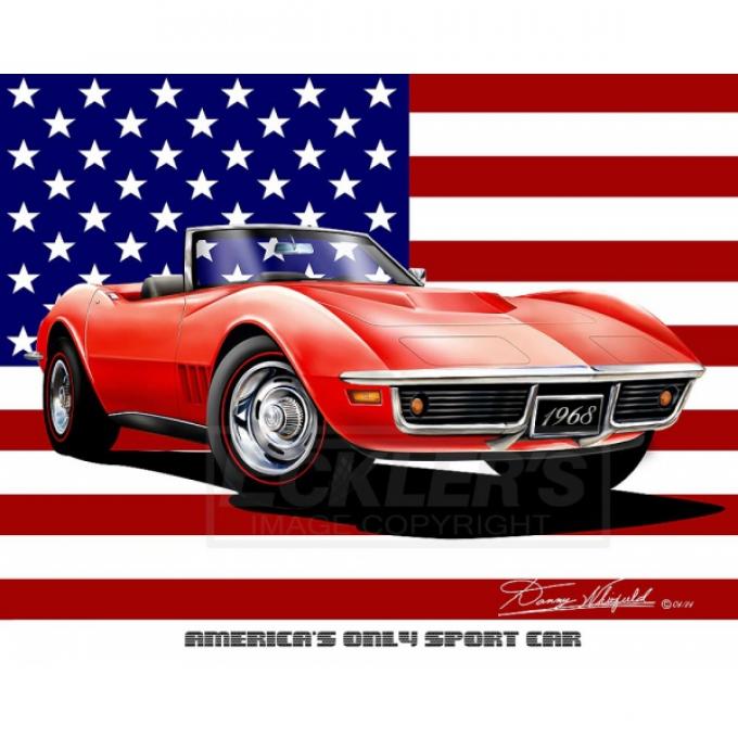 Corvette Fine Art Print By Danny Whitfield, 20x24, All American Corvette,1969