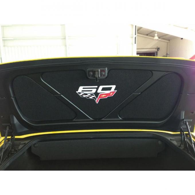 Corvette Trunk Lid Inner Liner, C6 60th Logo, Black, 3 Piece, 2013