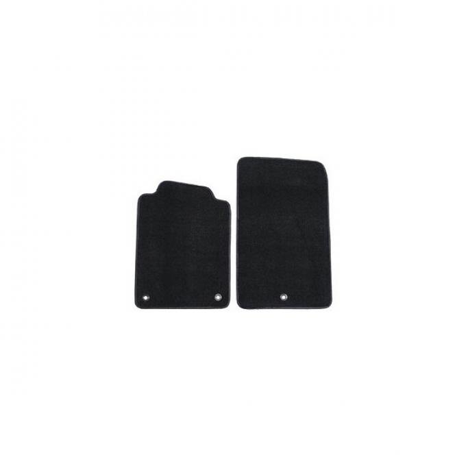 Corvette Floor Mats, Front, Cut-Pile, Avery, Basic Black, 1997-2004