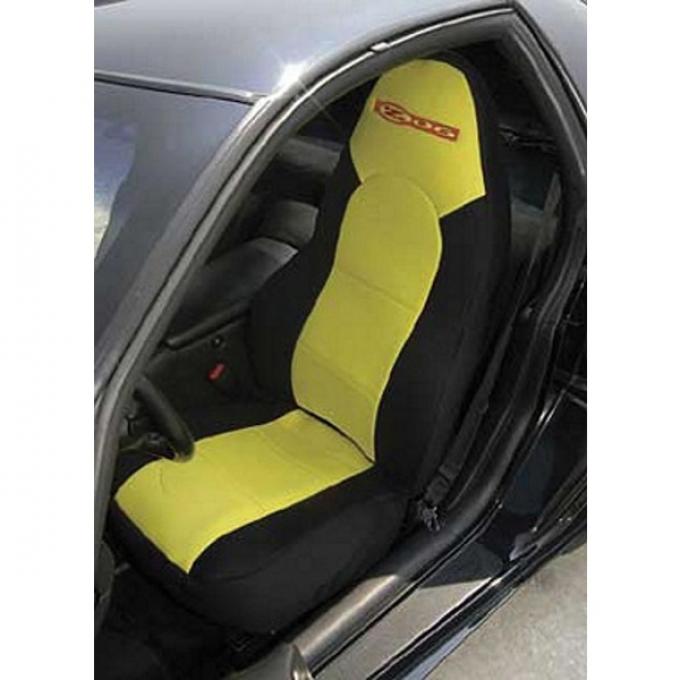 Corvette "Dive Suit" Slipcovers, Black, With Gray Open Insert & Z06 Logo, 2001-2004