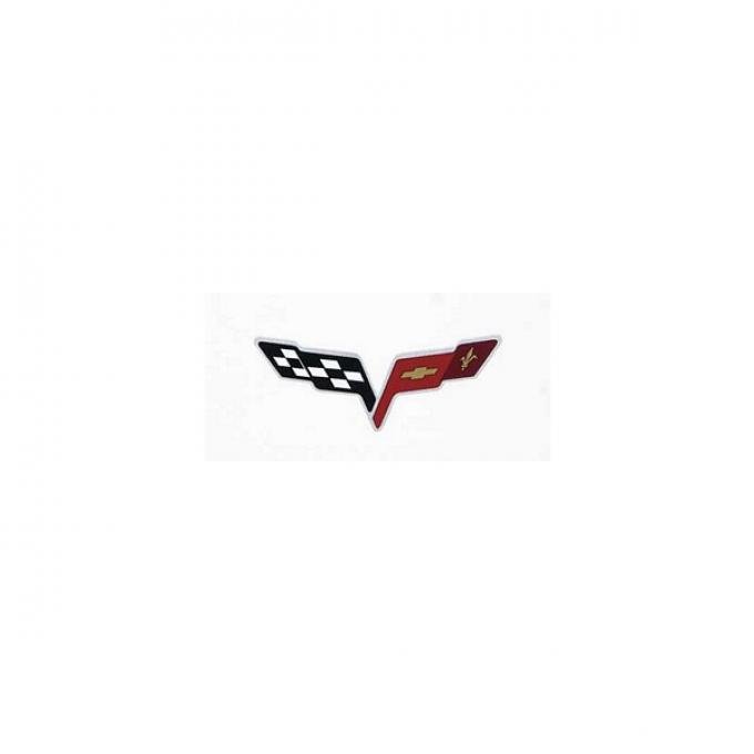 Corvette C6 Crossed-Flags Decals, Red/Silver/Black, 2005-2013