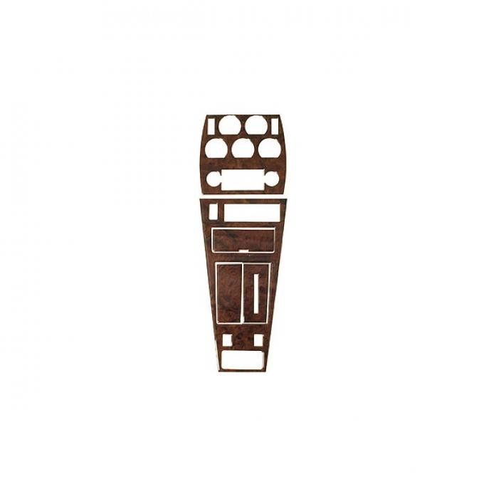 Corvette Center Dash & Console Trim Kit, For Cars With Air Conditioning, Burlwood, 1981-1982