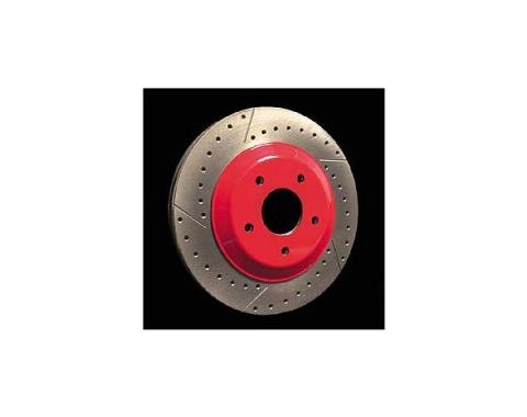 Corvette Brake Rotor Hub Covers, Red, 1997-2004