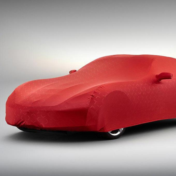 Corvette Stingray Indoor Car Cover, Crossed Flags Logo, Red, 2014-2017