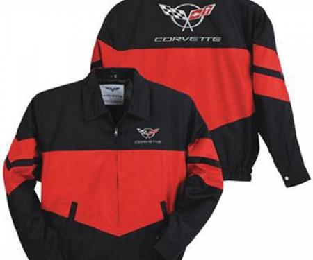Corvette Jacket, Twill, Red/Black,C5 Logo