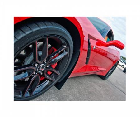 American Car Craft Mud Guards, Polished/Carbon Fiber, Front 2-Piece Set| 052023 Corvette Z51 & Z06 2014-2017