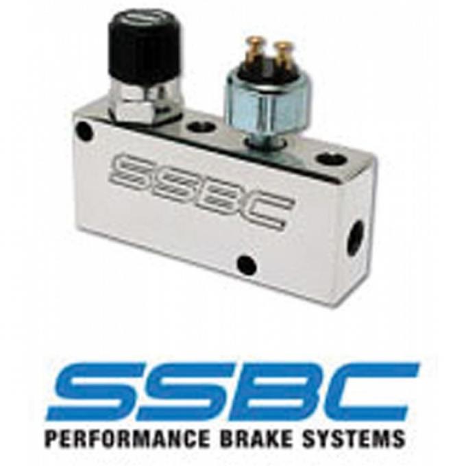 Corvette Proportioning Valve, SSBC, Adjustable, With BrakeLight Switch, Polished