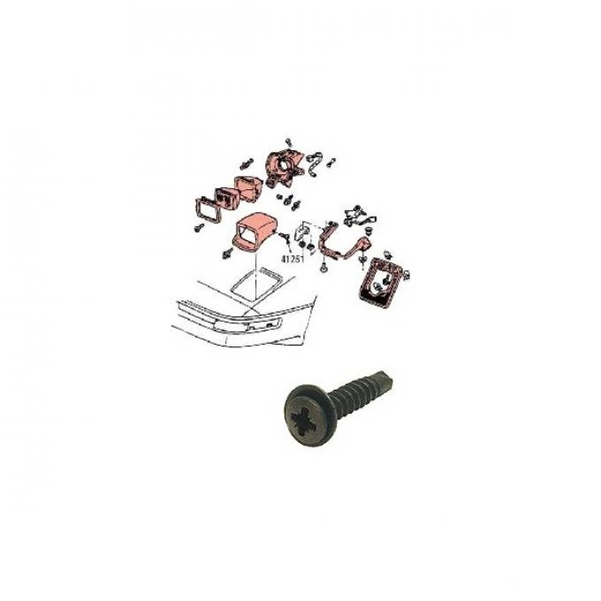 Corvette Headlight Bezel Side Screw, 1987-1996
