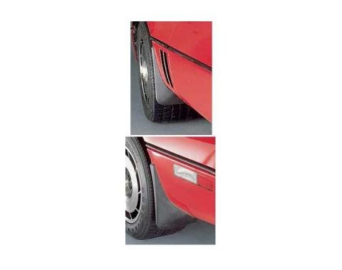 Corvette Splash Guards, Body Contoured, Front & Rear, MatteBlack, Altec, 1984-1990