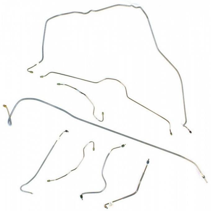 Corvette Brake Line Kit, Without Power Brakes, Stainless Steel, 1975