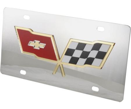 Corvette License Plate, Mirror Style, With Gold Logo