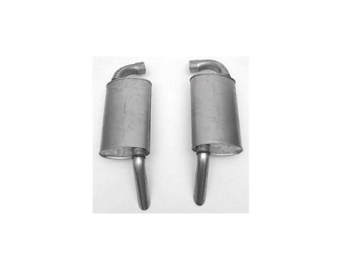 Corvette Aluminized Mufflers, 2-1/2", 1974-1979