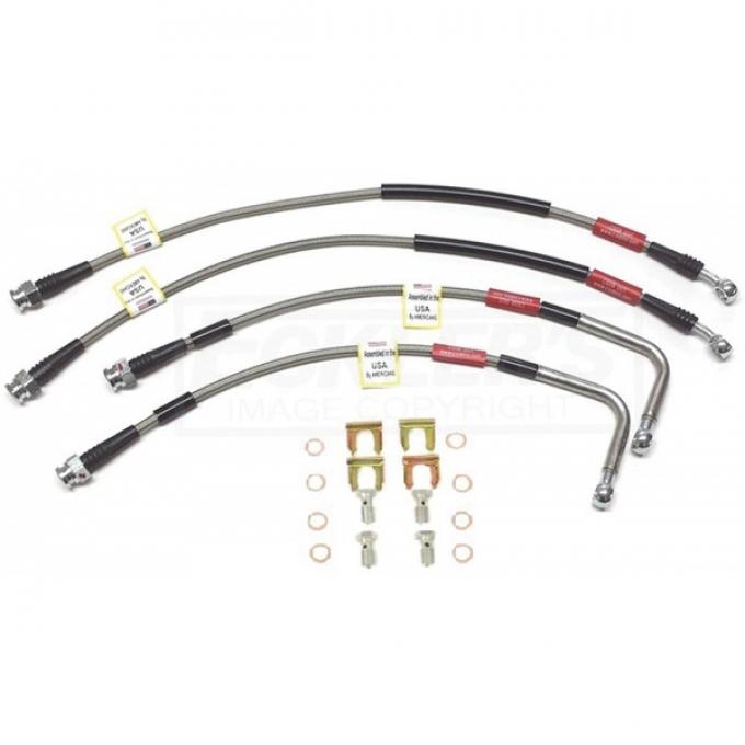 Corvette Stainless Braided DOT Brake Hose Set, 2014-2017