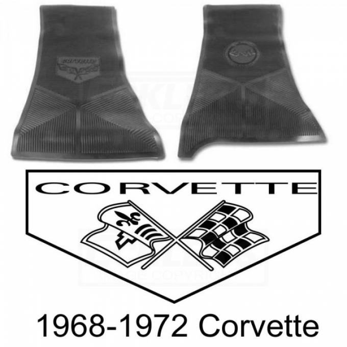 Legendary Auto Interiors Ltd Rubber Floor Mats, With C3 Logo | 25-13324 Corvette 1968-1972