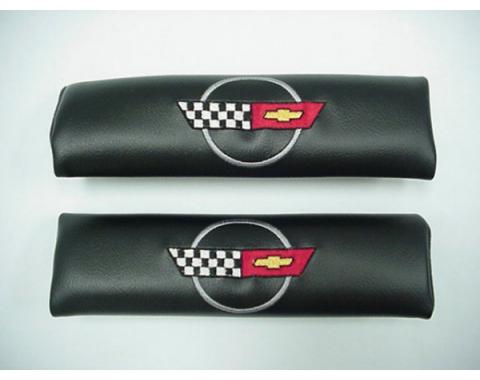 Corvette Shoulder Belt Pads, With C4 Logo