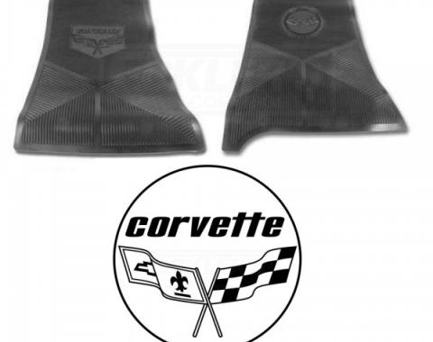 Legendary Auto Interiors Ltd Rubber Floor Mats, With C3 Logo| 25-13327 Corvette 1977