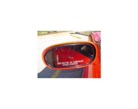 Corvette Outside Rear View Mirror Decal, 4" "Objects In Mirror Are Losing"