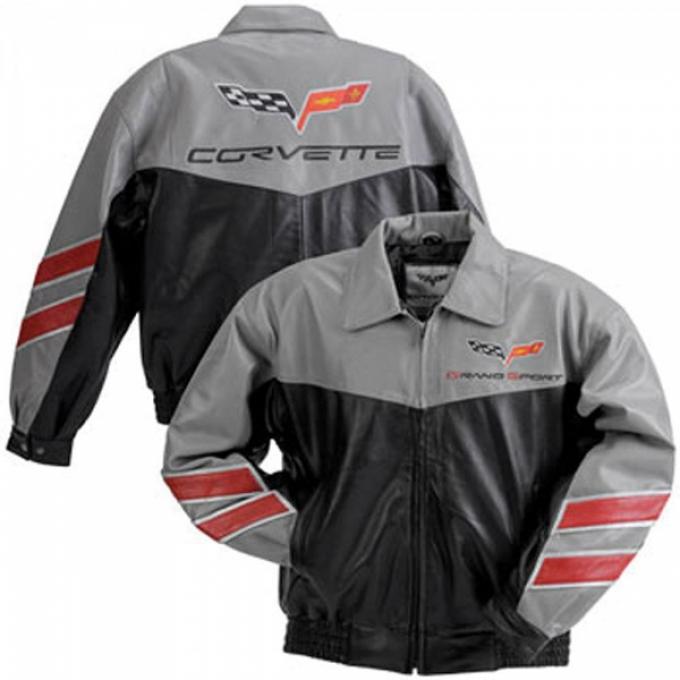 Corvette Lambskin Jacket, Grand Sport, Gray/Black