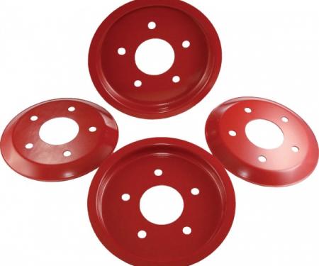 Corvette Brake Rotor Hub Covers, Red, For Cars With Z51 & F55 Option, 2005-2013