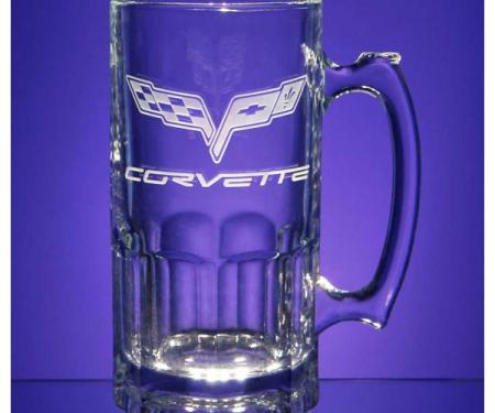 Corvette Super Mug - 34 Ounce, 1953-2013 Corvette Designs | Corvette Super Mug - 34 Ounce, 2005-2013 Crossed Flags WithLettering