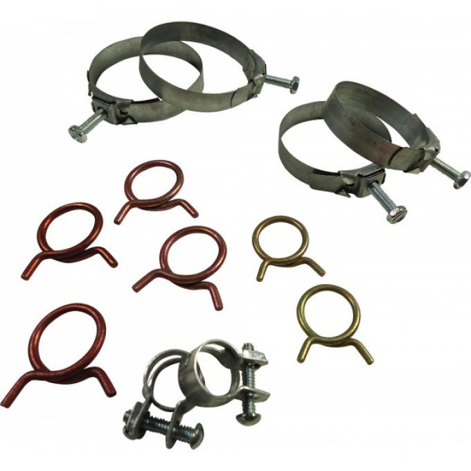 Corvette Radiator/Heater Hose Clamp Kit, For Cars Without Air Conditioning, 300hp, 4-Speed, 1968Early