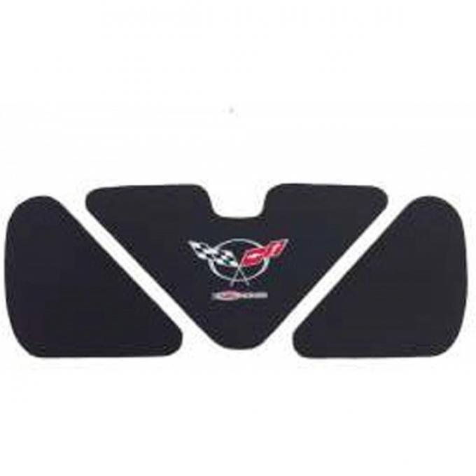 Corvette Trunk Lid Inner Liner, C5 Z06 Logo Black, 3 Piece, 2001-2004