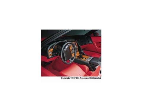 Corvette Rosewood Dash & Trim Set, With 6-Speed Transmission, 1992-1993