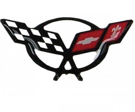 Corvette C5 OEM Black Pillar 3D Domed Logo Decal, 1997-2004